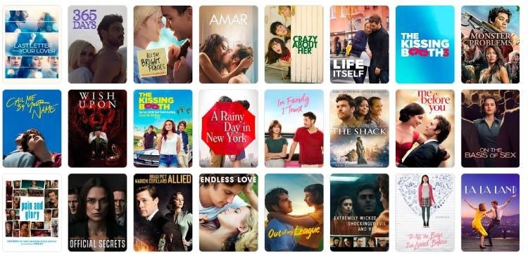 Películas románticas de Netflix Películas románticas de Netflix