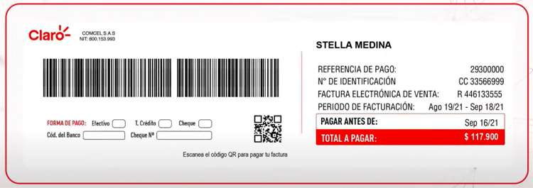 Factura Claro móvil 5 Factura Claro móvil 5