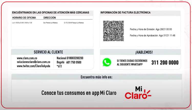 Factura Claro móvil 7 Factura Claro móvil 7