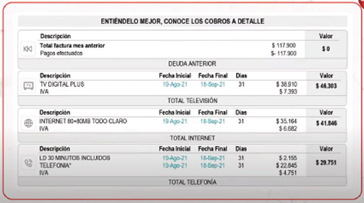 Factura Claro móvil 3 Factura Claro móvil 3