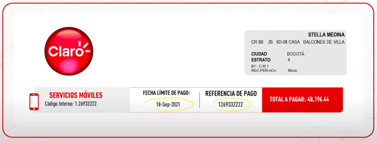 Factura Claro móvil 1 Factura Claro móvil 1